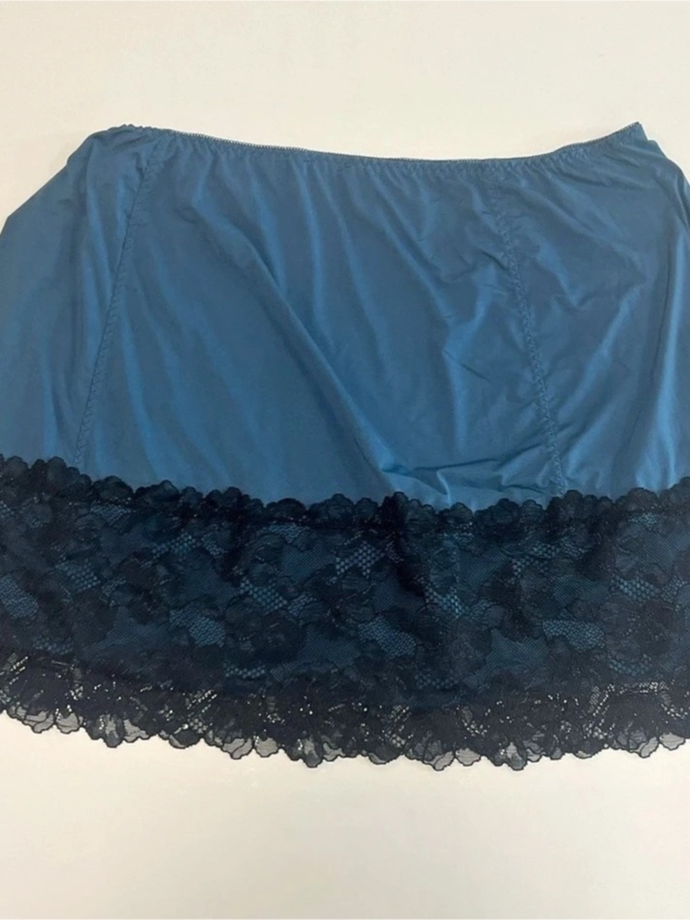 Free People Blue & Black Lace Mini Skirt
